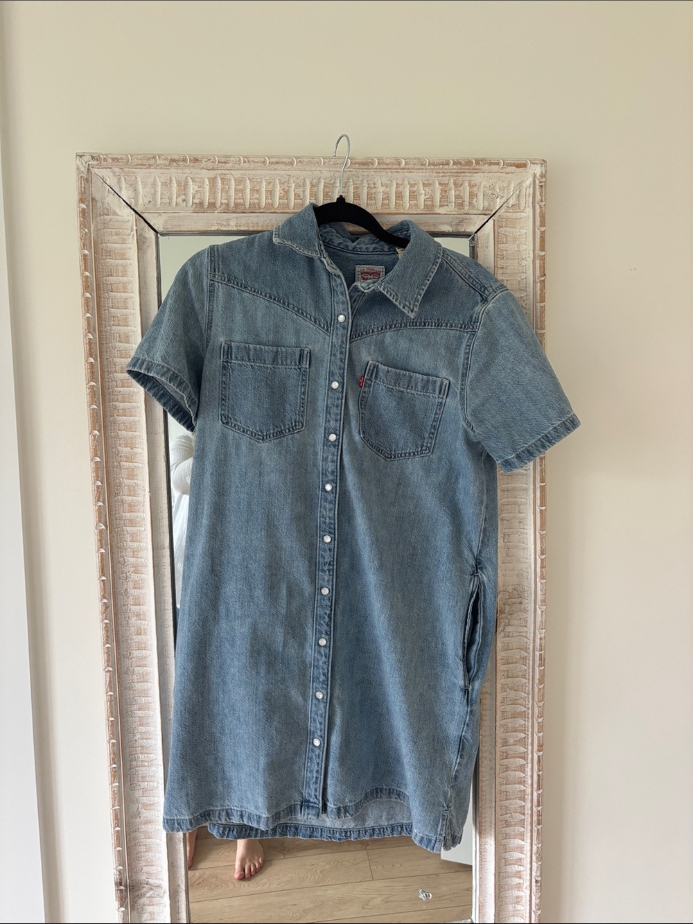 Levi's Washed Blue Denim Shirt Dress